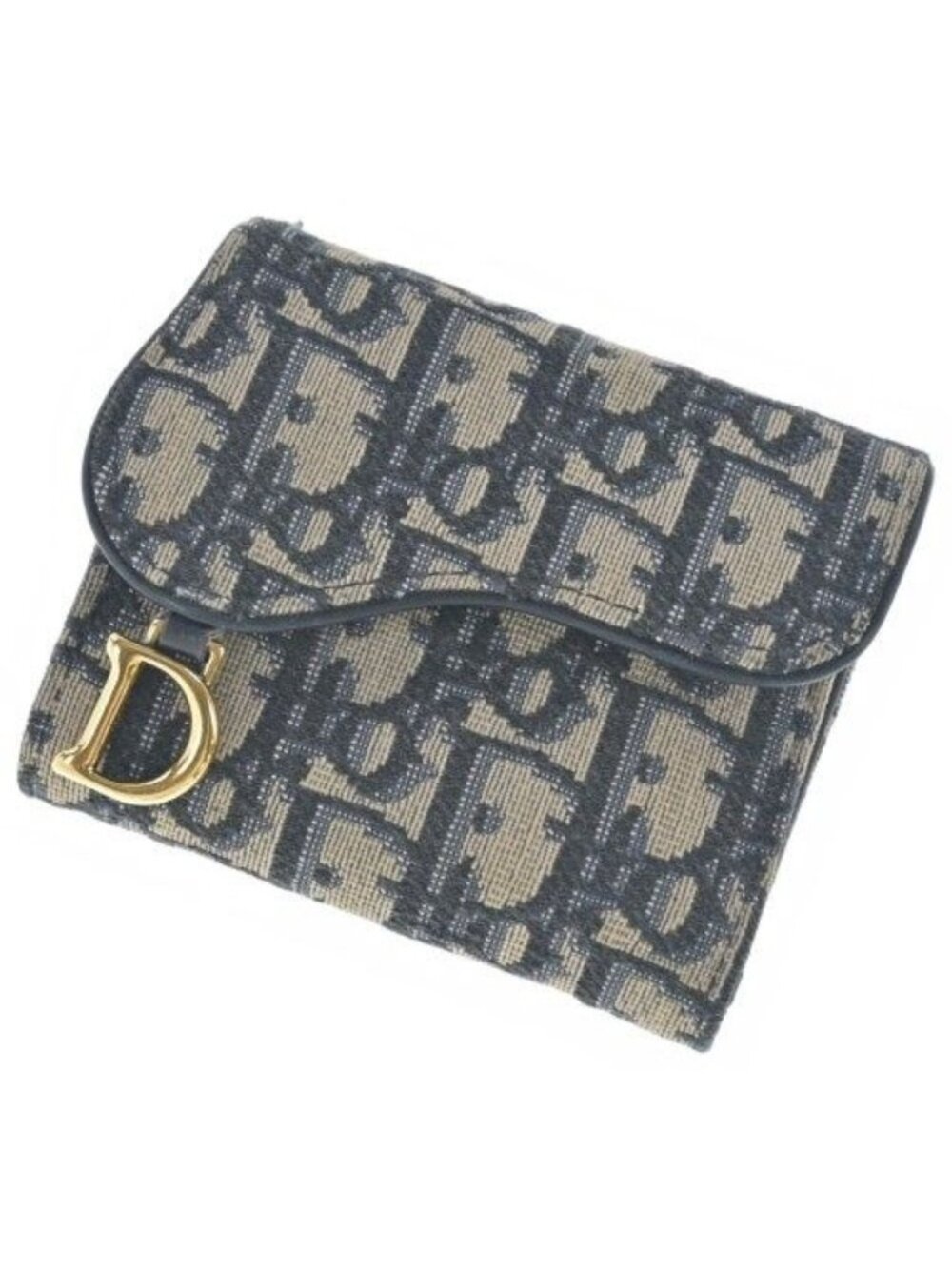 Dior Oblique Jacquard Saddle Compact Wallet Coin Purse